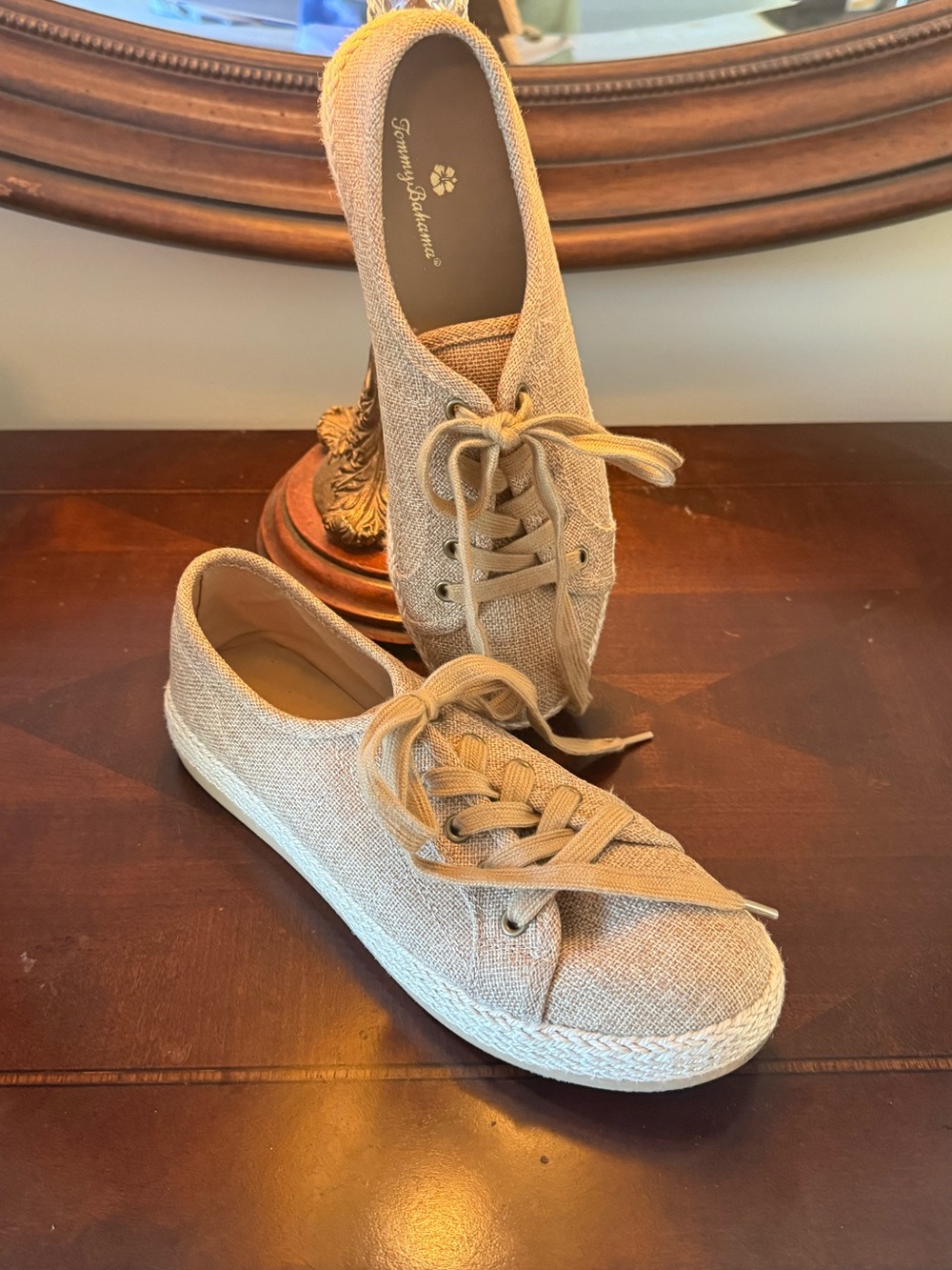 Tommy BahamasWedge Espadrille Platform Sneakers in Beige - Women's Casual Lace-U